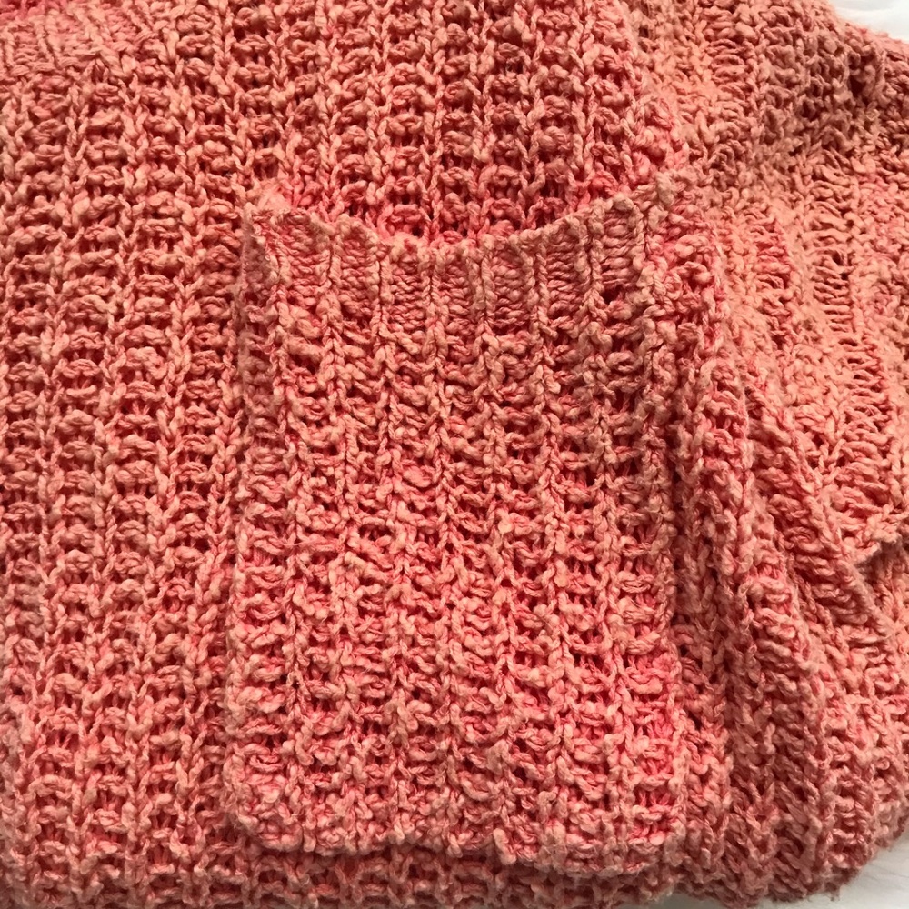 Free People Sweater Orange Open Knits Medium - Picture 4 of 7